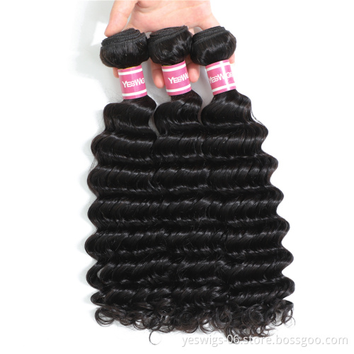 Wholesale Qingdao 28 30 inch10A Unprocessed Raw Virgin Human Hair Deep Wave Bundle Double Drawn Mink Vietnamese Hair Extensions